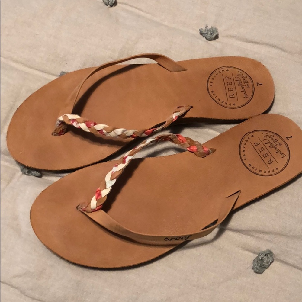 Reef leather flip flops